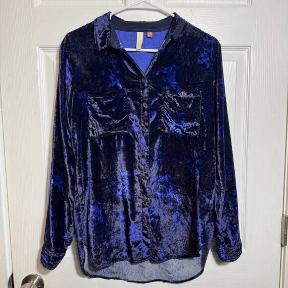 Anthropologie Pilcro Mara Relaxed Velvet Button-down - Picture 3 of 7